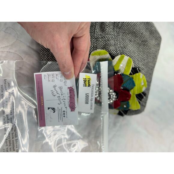 Women’s flower Bling hat with hook/loop back - Picture 6 of 6